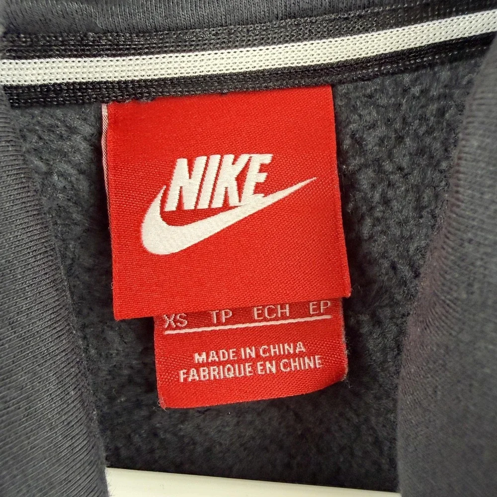Nike Hoodie Womens XS Gray‎ Pullover Sweatshirt Bubble Dot Swoosh Logo Fleece